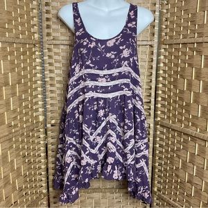 Free People Intimately Floral Print Swing Trapeze Top Size S